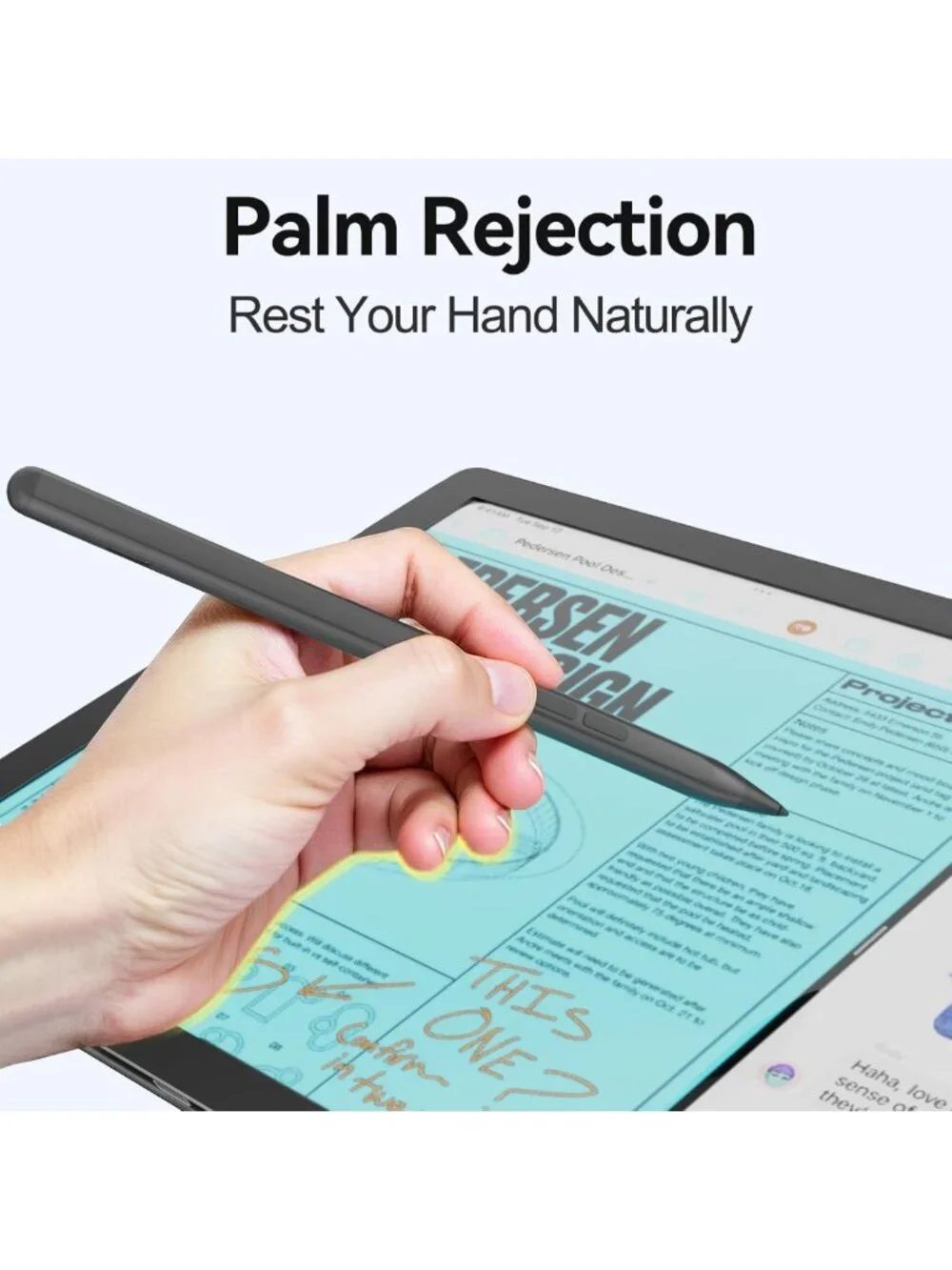 Stylus Pen for Surface Devices - 4096 Pressure Sensitivity, Magnetic, Grey Color